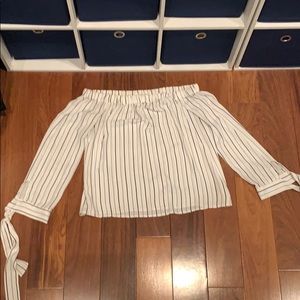 Black & white striped forever 21 blouse